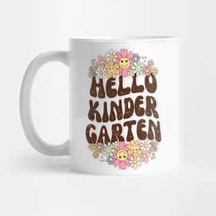 Groovy Hello Kindergarten Vibes Retro Teacher Back To School Mug